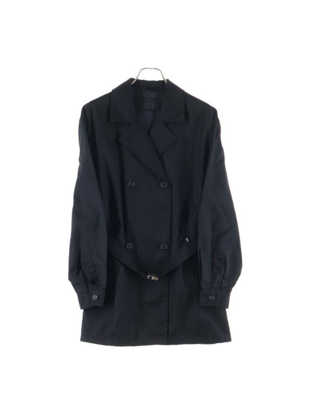 Prada Technical Nylon Trench Coat Black